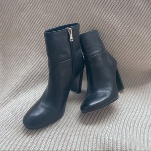 Anne Klein Black Chunky Heel Boots